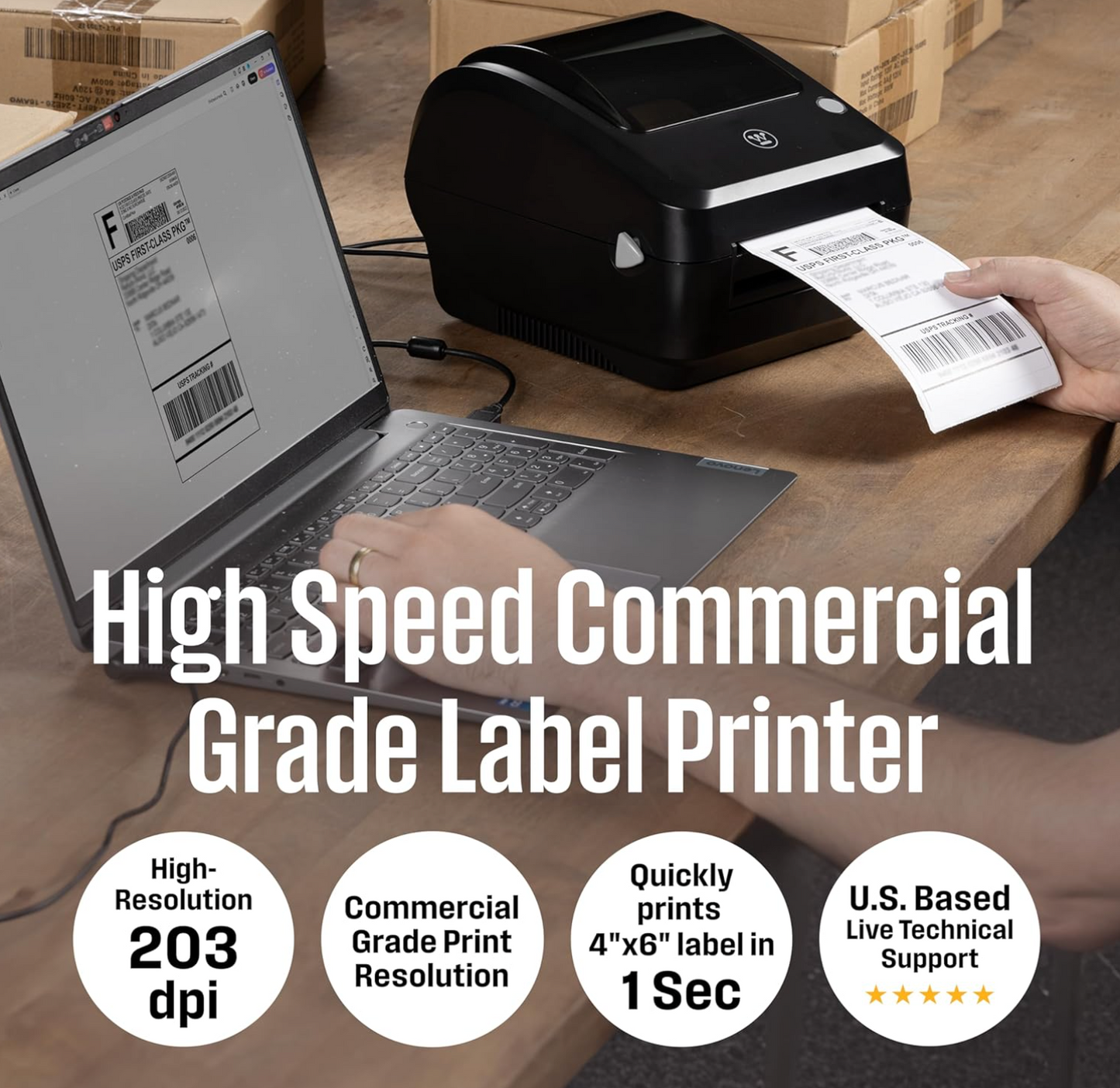 Westinghouse Thermal Shipping Label Printer USB,
